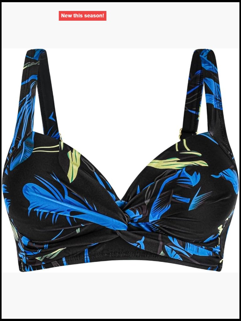 Wirefree Supportive Bikini Top Molded Swimsuit Top Adjustable Straps